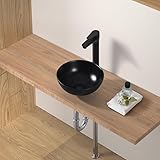 LUYI 円形 洗面ボウル 手洗いボウル 手洗い器セット ミニ洗面台 275x275x120mm ブラック