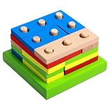 Felicely 知育玩具 パズル 積み木 木のおもちゃ 知育玩具セット 形合わせ はめこみ パズル 幾何学認知 棒さし 贈り物 プレゼント 出産祝い (男女共用、1歳から)