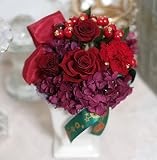 クリスマス 深紅のプリザーブドフラワーアレンジ　期間限定品　ギフトにも選ばれます　 (クリスマスレッド)