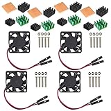 Easycargo Raspberry Pi 4 ヒートシンクファンキット Raspberry Pi 5 4 3、30mmファンヒートシンク、エレクトロニクスロボット開発ボードDIY3007 30x30x7mm 5V 3.3V かなりミニファン Sサイズ (ブラック1パック)