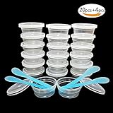 Z-Liant Slime Storage Containers, 20 Pack Floam Beads Containers of Slime & 4 Pcs Slime Mixing Spoon