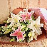 フラワーショップカレラ ミックスユリの花束 (6本)