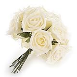 elegantstunning ウェディング/パーティーローズ造花　バラの造花　 ミルクホワイト　インテリア花　新婚部屋装飾 バレンタインデー　ホワイトデー　プロポーズ 記念日 誕生日 20本