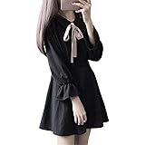 Amazon Co Jp Yemocile 地雷系 ワンピース 長袖 ベルベット レディース 無地 レース 暗黒系 ゴシック 可愛い セクシー 着痩せ 肩出し ミニ丈 Aライン 春秋冬 服 ファッション小物
