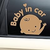 Baby in Carビニールデカールステッカー – メタリックゴールドマット(安全サイン)