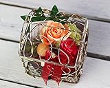 1月生まれに贈る！誕生石ガーネット色の贈り物　ワイヤーBOX♪バースデイローズ　♪　（プリザーブドフラワー）