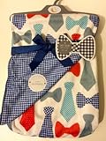 Baby Blanket Ties Bows Boy Reversible by Sweet Lullaby