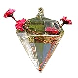 KICODE モダンダイヤモンド形状ガラス花瓶、ホームデコレーションまたはOffice 菱形 ガラスの花瓶 ために ホームデコレーションやオフィス