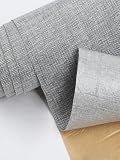 AetherTech 補修シート 厚手リネン風 生地 布 大判50×147cm リネン 多用途 貼れる布 貼るだけリペアシート 普通地 リペアシート手芸用品 家具 椅子 ソファー バイクシート補修 張替え 接着性 耐久 DIY 補修布 ライトグレー