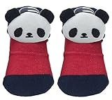 ツイン ベビーソックス パンダマスコット付 11cm - 13cm シンプル無地 ネイビー