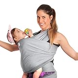 Baby Wrap Carrier Sling by TA BABY 100% Cotton, Gray + EBook by TA BABY