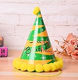 HuaQingPiJu-JP 誕生日パーティー用品シャイニングスターコーン帽子リトルソフトボールCap_Orange
