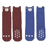 Shorven 赤ちゃん/子ども用ひざ丈コットンソックス ロングソックス 滑り止め付き 2足パック US サイズ: Small カラー: ブルー