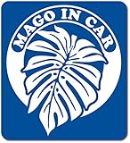 imoninn MAGO in car ステッカー　【マグネットタイプ】　No.16　モンステラ　（青色）