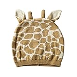(ラボーグ) La vogue キッズ ベビーニット帽 ニットキャップ ワッチ帽子 子ども 赤ちゃん ニット帽子 春秋冬 男女兼用 キリン型 可愛い (幅17.5cm*高15.5cm)