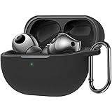 For HUAWEI FreeBuds Pro 3 ケース [HVUYAL] 紛失防止用のフックを搭載した 軽量 キズ防止 防塵 傷つきにくい 柔らかなシリカゲルのスポーツクールなデザイン 衝撃 吸収 スリム ソフト ケースカバー 落下防止保護(ブラ