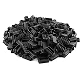 uxcell パイプキャップ 家庭 プラスチック製 長方形 テーブル 脚 パイプキャップ ブラック 50 x 25mm 250個入り
