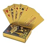 KALIFANO ラグジュアリー 金メッキ トランプ - ラスベガステーマ 防水 金箔 カードデッキ マジックからポーカーまで使用 鑑定書付き
