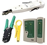 Kabalo Network LAN Kit: RJ45 Cat5e RJ11 PC Cable Tester Crimping Crimper Punch Tool Set