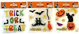 Halloween Gel Clings Bundle: 3 Sheets of Bats, Cats, Witchy Shoes, Pumpkins and Other Halloween Rela