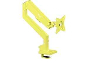 PS1S Wave Yellow イエロー モニターアーム シングル かわいい 上下 32インチ 24インチ 27インチ