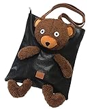 かわいい くまさん バッグ かばん 鞄 トートバッグ マザーズバッグ A4 通勤 通学 プレゼント (ブラック)