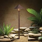 15439TZT Fundamentals 1LT Incandescent/LED Hybrid LV Landscape Path & Spread Light, Textured Tannery