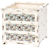 不二貿易 陶製 キャビネット 風 ポットブルー 高さ26cm 33930