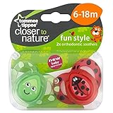 Tommee Tippee Closer to Nature Fun Style Soothers 6-18mths (2 per pack) トミーのtippee自然に近い楽しいスタイルのおしゃぶり