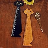 function-ruler 1ピース/ロット新しいヴィンテージかわいいLucky Cat 15 cm木製ブックマーク木製定規ストレートルーラー学生' DIYツール卸売