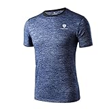 ieasonメンズワークアウトレギンスフィットネススポーツジムランニングヨガアスレチックシャツトップブラウス 2XL ブラック