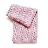 Esteffi Chunky Cable Wool-Blend Baby Blanket Pink [並行輸入品]