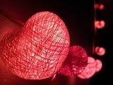 Pink Colors Heart Cotton Ball String Lights Patio Wedding and Party Decoration(20pcs./set) by I Love
