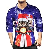 シャツ クリスマス プリント 長袖 メンズ ボタン レジャー ス 着心地良 アウトドア 耐久性 スポーツ フィットネス プリント Tシャツ 