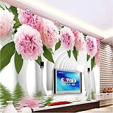 Sproud 桜の反射 3D ステレオテレビ背景の壁面カスタムシルク布の壁紙装飾的な絵画 430 Cmx 300 Cm