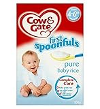 Cow & Gate First Spoonfuls Pure Baby Rice from 4-6m onwards 100g (Pack of 2) - 4～6メートル以降の100グラムから牛＆ゲ