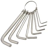 uxcell リング付六角レンチ　L型　ボールエンドタイプ　スパナツール　金属　シルバートーン　六角頭　8本入り