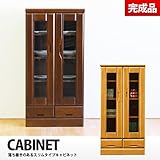 【日本製】シック 60cm幅キャビネット リビング収納 サイドボード ブラウン 完成品 (ブラウン)