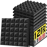 YOPIN 吸音材 30*30*5cm 極厚 ウレタンフォーム 吸音対策 室内装飾 楽器 消音 騒音 防音 吸音パネル 両面テープ付き (1