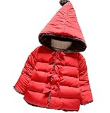 （マソンナーニ）Masonanic　キッズ ダウンジャケット ベビー服　 コート アウター 厚手 中綿　女児　女の子 子供服 　蝶結び 秋冬春 ブルゾン フィート付き (73CM, レッド)