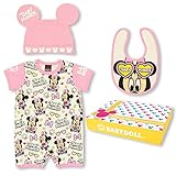BABYDOLL（ベビードール） BOX付3点セット ディズニー コーデギフトセット(ロンパース/スタイ/帽子) 子供服 ベビー 80cm ローズピンク