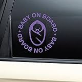 Baby on Boardビニールデカールラップトップ車トラックバンパーウィンドウステッカー(安全サイン) – パープル
