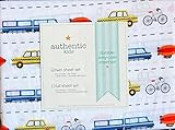 Authentic Kids 3 Piece Twin Sheet Set Transportation Taxis Bikes Blimps Trains [並行輸入品]