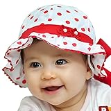 （サクララ）Sakulala ベビー 赤ちゃん 日焼け 日よけ 帽子 キャップ 子ども 子供 日差し UV コットン 100%綿 つば 付き 女の子 お出かけ 紫外線 防止 水玉 リボン