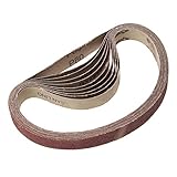 10枚入り サンドペーパー 研磨サンドベルト 研磨 ベルト サンダー 交換用 サンディング ベルト DIY 工具 道具ツール (80#) 20mmx520mm