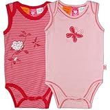 パンプキンパッチ（Pumpkin Patch）女の子ピンク蝶&レッドローズノースリーブボディースーツ2枚セット newborn nb 55cm 新生児用 出産祝いギフトプレゼント,チョウ&赤ボーダーバ
