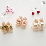 トトハウス(TOTO HOUSE)ベビーソックス 靴下　幼児 滑り止め 可愛い 優しい 新生児 保温 柔らかい 3足 綿 出産祝い プレゼント (S, ベージュ)