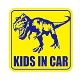 Sticker Shop Haru KIDS IN CAR マグネット リアル！ ティラノサウルス 角型 ブルー