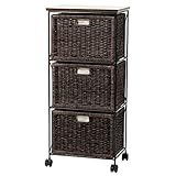 サンフラワーラタン ラタンバスケットキャスター付ランドリーラック GI303BK