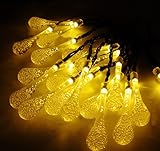 RioRand®　水滴型　LEDストリングライト　超キレイ　イルミネーションLEDライト　ソーラーパネル ソーラー充電式【イベント フェス 　パーティー ダンス　クリスマス　結婚式】全長4.8ｍ LE